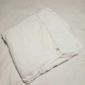 Casper 100% Belgian Flax Linen Bedding Flat Sheet, White, Size King / Cal King